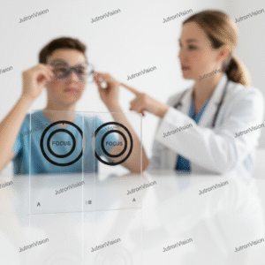 Eccentric Circles Black and Clear - 1 pair