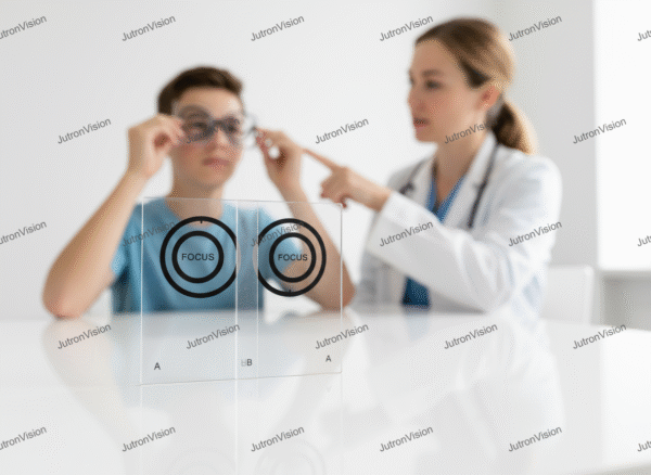 Eccentric Circles Black and Clear - 1 pair
