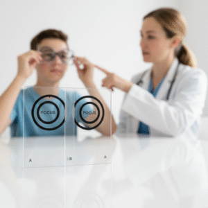 JVECB Eccentric Circles Black 1 Pair Clear