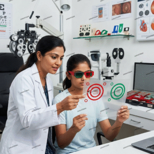 Eccentric Circles Red and Green - 1 pair